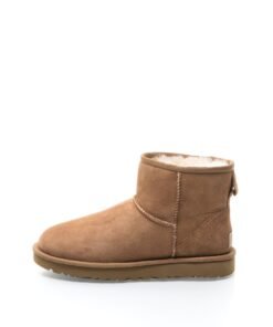 Cizme scurte maro camel de piele intoarsa Classic Mini II