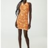 Rochie mini halter cu imprimeu