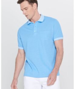 Tricou polo regular fit cu buzunar pe piept
