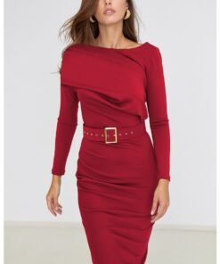 Rochie midi cu o curea asortata