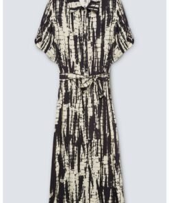 Rochie-camasa din viscoza cu cordon in talie