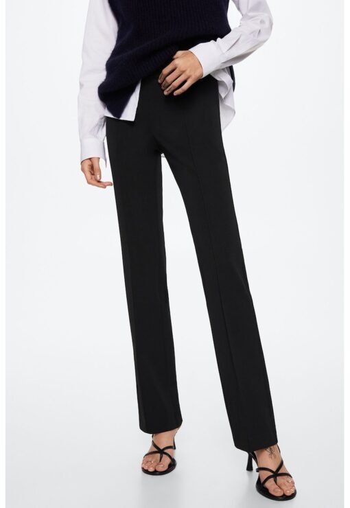 Pantaloni drepti cu talie inalta