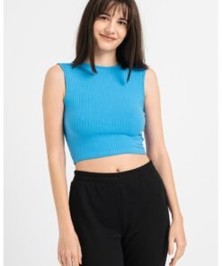 Top crop cu aspect striat Fransiska