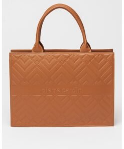 Geanta tote din piele cu logo in relief