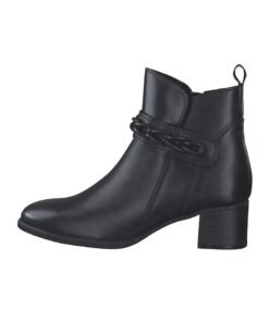 Botine de piele cu toc masiv