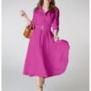 Rochie midi evazata cu o curea Classy