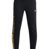Pantaloni cu snur de ajustare si imprimeu text lateral pentru antrenament