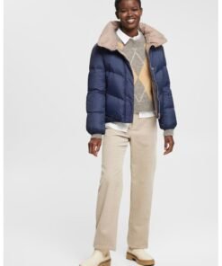 Geaca relaxed fit cu guler inalt