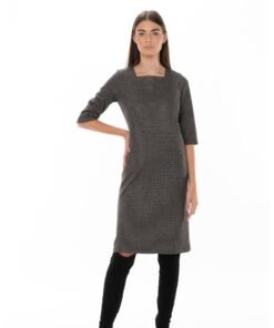 Rochie cu decolteu patrat cu buzunare laterale Fanni