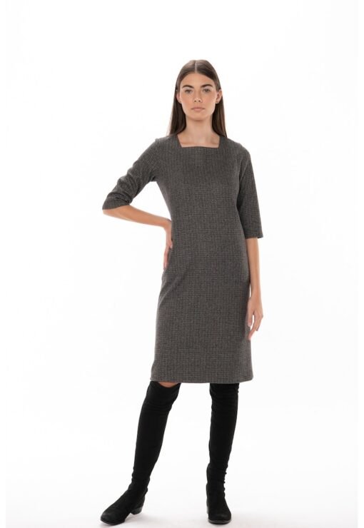 Rochie cu decolteu patrat cu buzunare laterale Fanni