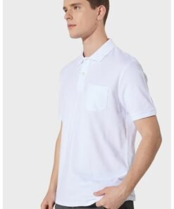 Tricou polo de bumbac pique cu buzunar pe piept