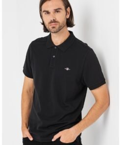 Tricou polo din bumbac cu model pique