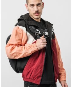Jacheta cu gluga si aspect colorblock J-Ethan