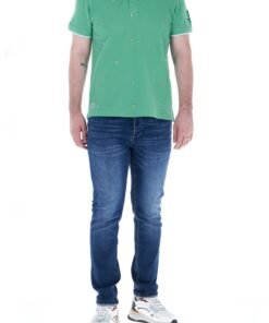 Tricou de bumbac din pique cu steaguri