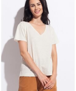 Tricou de casa cu decolteu in V Cool Flax