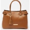 Geanta tote de piele cu logo
