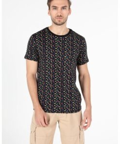Tricou de bumbac cu imprimeu cu palarii