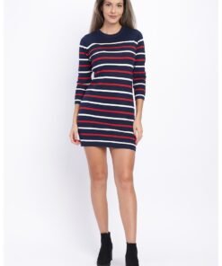 Rochie-pulover cu dungi