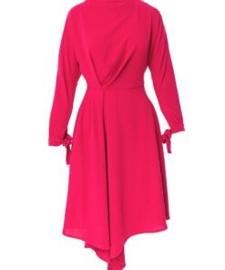 Rochie asimetrica cu prindere la mansete