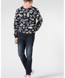 Blugi slim fit cu aspect decolorat