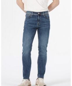 Blugi slim fit cu aspect decolorat