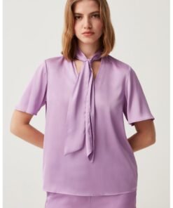 Bluza cu funda din panglici