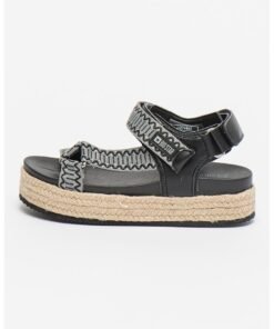 Sandale tip espadrile cu velcro