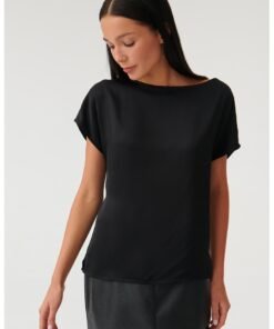 Bluza de satin cu maneci scurte Oma