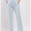 Pantaloni de bumbac cu talie inalta