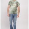 Tricou in dungi cu buzunar pe piept