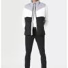 Vesta cu model colorblock si guler inalt