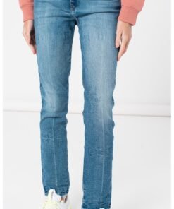 Blugi slim fit cu talie inalta