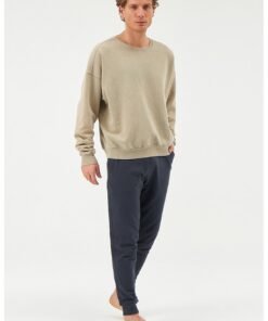 Bluza sport de bumbac cu decolteu la baza gatului