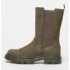 Ghete mid-calf de piele nabuc Kafey