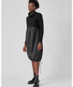 Rochie midi cu guler inalt