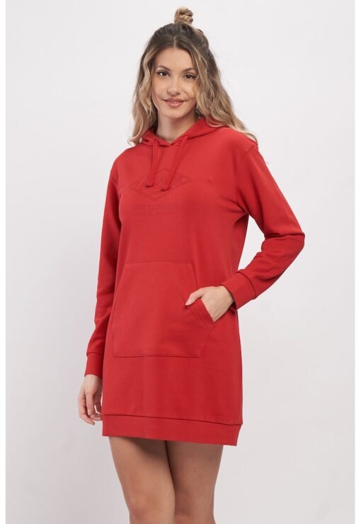 Rochie cu gluga si imprimeu logo