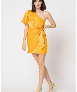 Rochie mini cu decolteu pe un umar Rosa