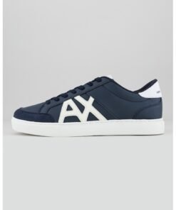 Pantofi sport de piele ecologica cu logo contrastant