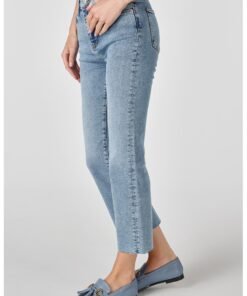Blugi crop cu talie medie