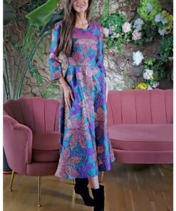 Rochie midi cu imprimeu floral Aby