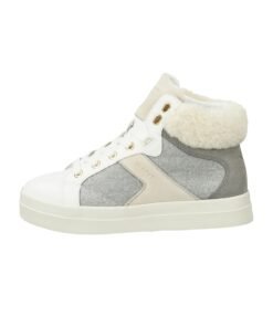 Pantofi sport mid-high cu garnituri din piele intoarsa