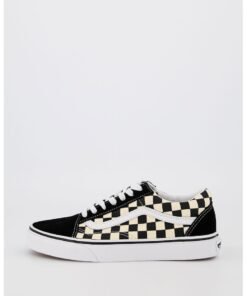 Tenisi unisex in carouri cu garnituri de piele intoarsa Old Skool