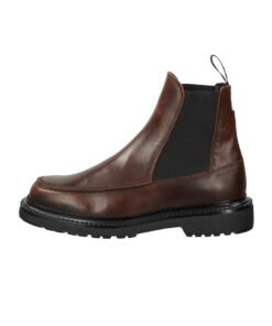Ghete Chelsea de piele cu insertii de material textil