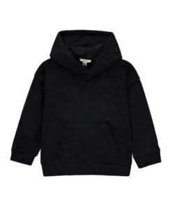Hanorac din material fleece cu maneci cazute si buzunar kangaroo
