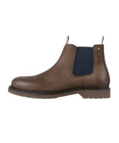 Ghete Chelsea de piele cu insertii textile