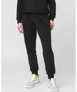 Pantaloni sport uni din amestec de bumbac