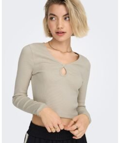 Bluza crop cu decolteu in V