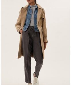 Pantaloni regular fit cu snur in talie