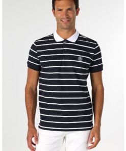 Tricou polo de bumbac cu dungi