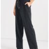 Pantaloni jogger drepti cu model in carouri micro